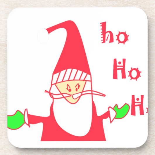 Ho Ho Merry Kerstmis van Santa.png Drankjes Onderzetter (Voorkant)