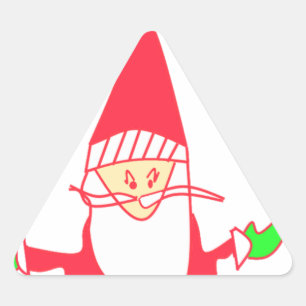 Ho Ho Merry Kerstmis van Santa.png Driehoek Sticker