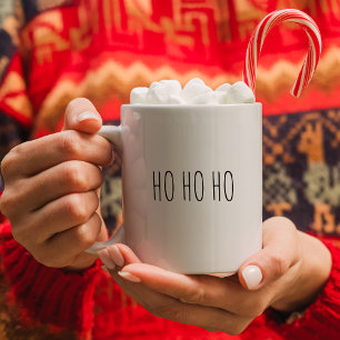 Ho Ho minimalistische zwart-witte kerst Koffiemok