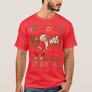Ho Ho Mosexly Ugly Sweater Pattern T-shirt