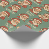 HO HO Nope Green Background Cadeaupapier (Hoek)