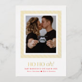 Ho Ho Oh Pregancy Faire-part Foil Carte de vacance (Recto)