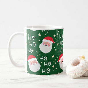 HO HO Père Noël Green Motif Café Mug