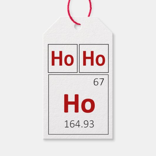 Ho Ho Prettige feestdagen Periodic Table Red Scien Cadeaulabel (Voorkant)