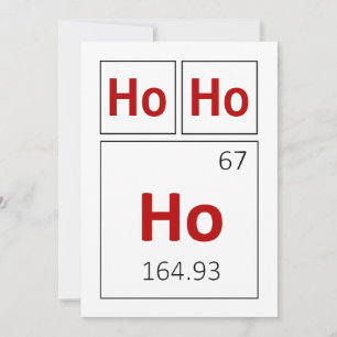 Ho Ho Prettige feestdagen Periodic Table Red Scien Feestdagenkaart