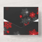 Ho Ho Red Black Snowflakes kerst geheim kerstman All In One Uitnodiging (Achterkant)