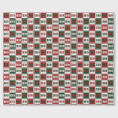 HO HO Red, Green & White Squared Cadeaupapier (Vlak)