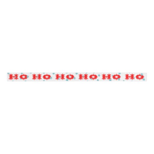 Ho Ho Retro Holiday | Rood en Aqua Grosgrain Lint (Voorkant)