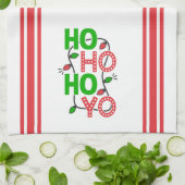 Ho Ho Rode en Groene Kerst Theedoek (Gevouwen)