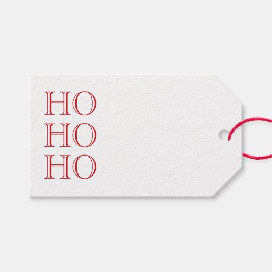 Ho Ho Rood en wit blanco met moderne kerst Cadeaulabel (Voorkant (Horizontaal))