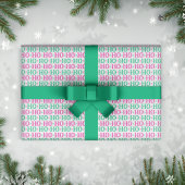 Ho Ho Roze en Groene Kerstmis Cadeaupapier
