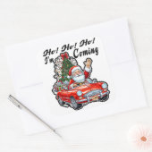Ho Ho Santa Driving Red Classic Car Vierkante Sticker (Envelop)