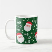 HO HO Santa Green Pattern Coffee Mok (Links)