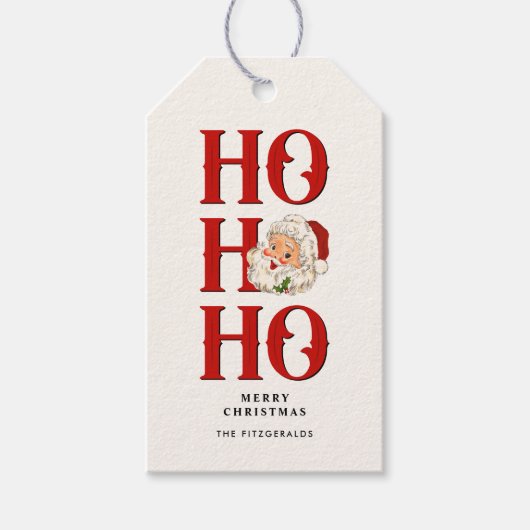 Ho Ho Santa Holiday Gift Labels Cadeaulabel (Voorkant)