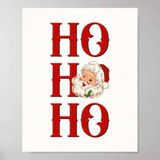 Ho Ho Santa Kerstfeestdag Poster (Voorkant)