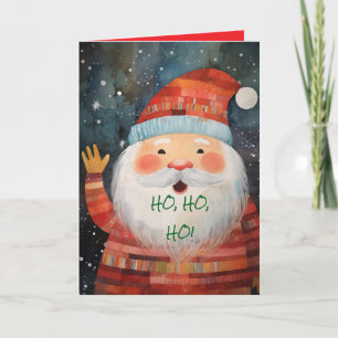 HO, HO SANTA KIND KERST KAART