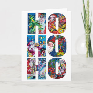 HO HO SANTA MUSICAL CHRISTMAS NIGHT FEESTDAGEN KAART