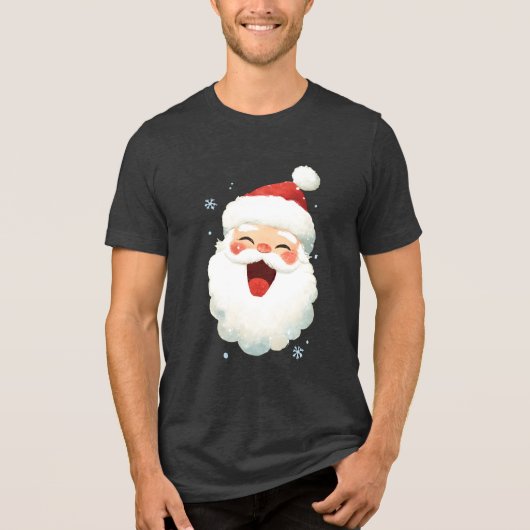 Ho ho santa Tri-Blend shirt (Voorkant)