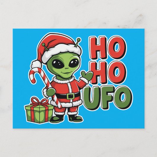 Ho Ho UFO Feestdagenkaart (Voorkant)