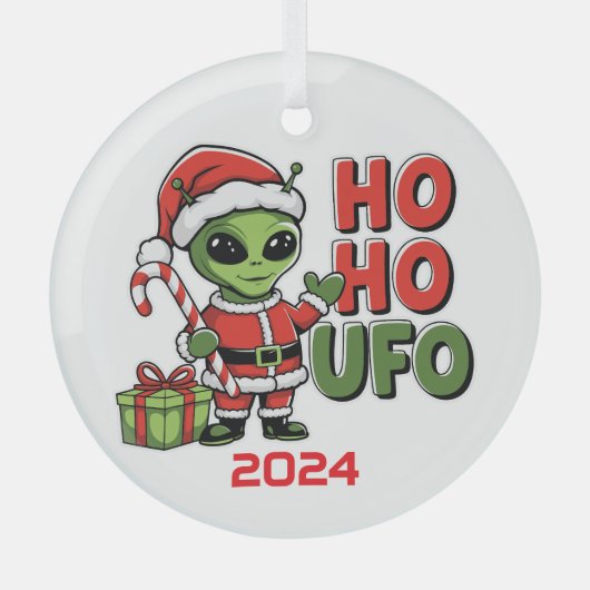 Ho Ho UFO Glas Ornament (Voorkant)