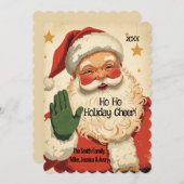 Ho Ho Vakantie Kerst Retro Kerstman Kerstkaart (Voorkant / Achterkant)