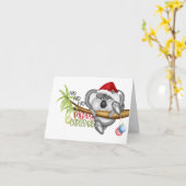Ho Ho Vrolijk Kerstfeest Koala Kaart (Gele Bloem)