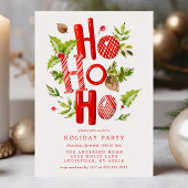 Ho Ho Waterverf Kerstfeest Kaart