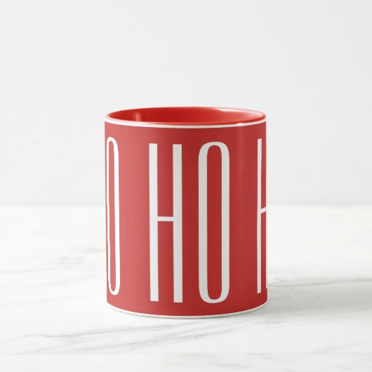 HO HO - wit op rood Mok (Midden)