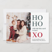 Ho Ho XO Valentine's Day Feestdagenkaart (Voorkant)