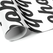 HO HO zwart vet script Cadeaupapier (Rol Hoek)