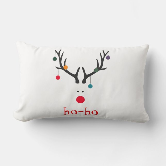 Ho hoe grappig moderne kerstman render wit kussen (Voorkant)