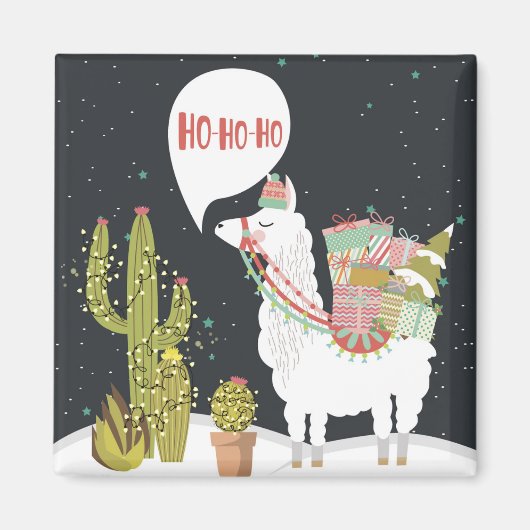 Ho-HoHo Holiday Llama Magneet (Voorkant)