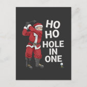 Ho Hole in One Funny Golfing Kerstmis Aankondigingskaart (Voorkant)