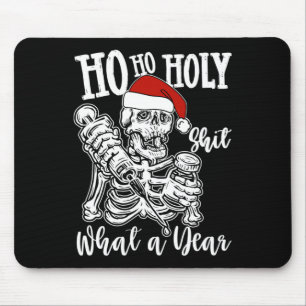 Ho Holy Christmas Funny Skeleton Dancing Skull Muismat