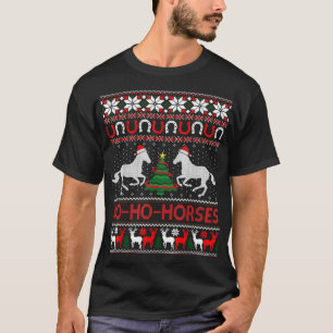 Ho Horses Xmas Ugly KerstSweater Equestrian T-shirt