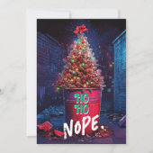 Ho Nope Rude Xmas Tree Trash Can Sarcastisch Feestdagenkaart (Voorkant)