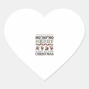 Ho vrolijk kerstfeest Sinterklaas geruite lint Hart Sticker