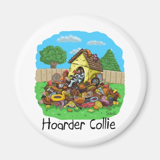 Hoarder Collie Magneet (Voorkant)