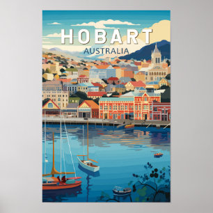 Hobart Australië Reizen Kunst Vintage Poster