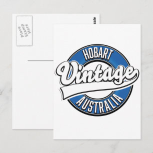 Hobart australië vintage stijl logo briefkaart