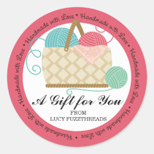 Hobbies voor het inkepen van gehaakte garens ronde sticker