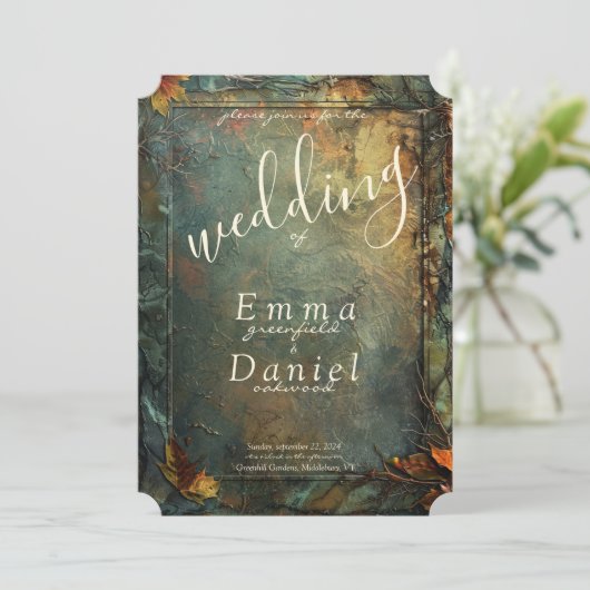 Hobbiton Haven bruiloft uitnodiging (Staand voorkant)