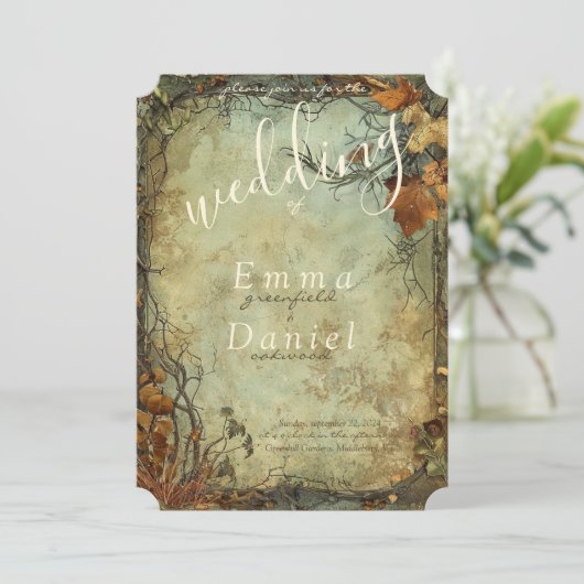 Hobbiton Haven bruiloft uitnodiging (Staand voorkant)