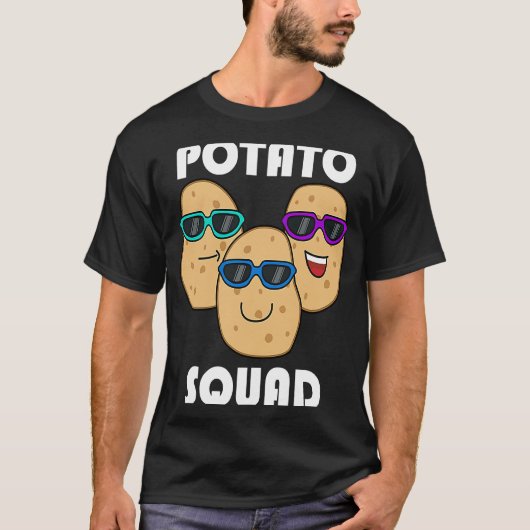 Hobby Chef Potatoe Squad Ironic Saying Vegetables T-shirt (Voorkant)