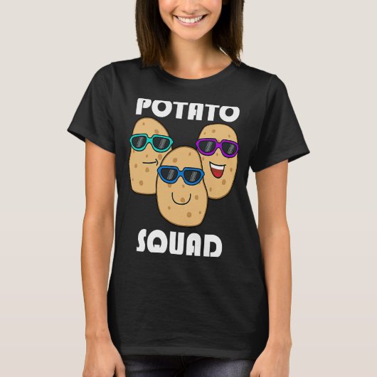 Hobby Chef Potatoe Squad Ironic Saying Vegetables T-shirt (Voorkant)