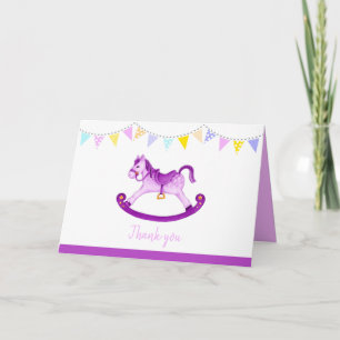 Hobby cheval baby shower tardif carte de remerciem