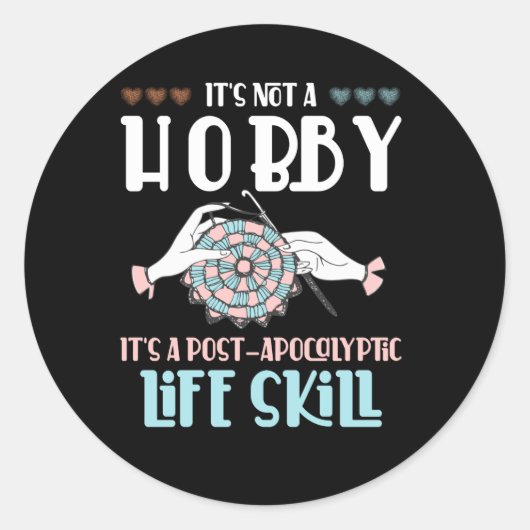 Hobby Crafting Yarn Lover Ronde Sticker (Voorkant)