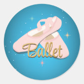 Hobby Dancing Ballet Roze Ronde Sticker (Voorkant)