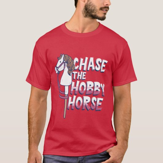 Hobby Horsing Chase de Hobby Paard retro T-shirt (Voorkant)