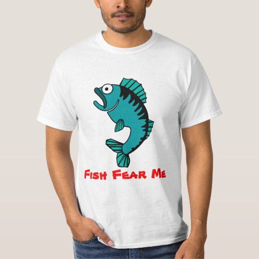 Hobby Vist vis vrees me T-shirt (Voorkant)